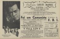 Programa do filme "Fui Um Comunista" para o F.B.I. realizado por Gordon Douglas com a participação de Frank Lovejoy, Dorothy Hart e Philip Carey.