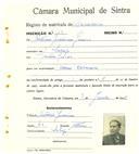 Registo de matricula de carroceiro em nome de António Jerónimo Júnior, morador no Sabugo, com o nº de inscrição 2171.