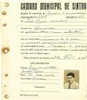 Registo de matricula de carroceiro de 2 animais em nome de João [...] Machado, morador em Agualva, com o nº de inscrição 1919.