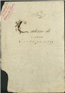 Capa de um caderno de contabilidade com a seguinte nota de Rodrigo José Simões do Carmo Costa : Caligrafia de meu avô Rodrigo José Simões.