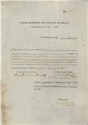 Ordem de cobrança para pagamento de uma licença  passada a João José Vitorino  e Companhia, talho  em  Queluz.