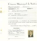 Registo de matricula de carroceiro em nome de António Antunes Machado, morador em Almargem, com o nº de inscrição 1721.