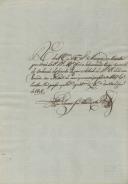 Recibo de pagamento do ordenado feito por Feliciano José Costa ao Marquês de Marialva.
