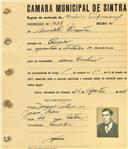Registo de matricula de cocheiro profissional em nome de Anacleto Vicente, morador no Penedo, com o nº de inscrição 1037.