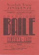 Programa da Sociedade União Sintrense anunciando um grandioso baile com a orquestra Cynthia-Jazz.