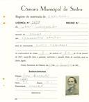 Registo de matricula de carroceiro em nome de Maria Margarida, moradora em Areias, com o nº de inscrição 2035.