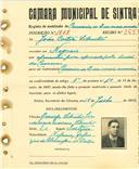 Registo de matricula de carroceiro 2 ou mais animais em nome de João Cortes Silvestre, morador em Negrais, com o nº de inscrição 1843.