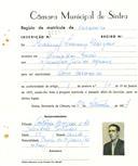 Registo de matricula de carroceiro em nome de Manuel Lourenço Marques, morador na Praia das Maçãs, com o nº de inscrição 2127.