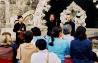 Concerto de Xuan Du / Andrei Ratnikov / Guenrik Elessin, na Quinta da Regaleira, durante o Festival de Música de Sintra.