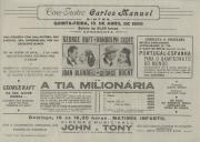 Programa do filme "A Tia Milionária" com a participação de George Raft, Randolph Scott, Joan Blondell e George Brent.