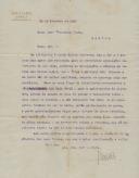 Carta de Raul Lino dirigida a Francisco Costa, relativa à visita que fez à obra de sua casa em Sintra.