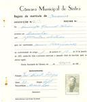 Registo de matricula de carroceiro em nome de Domingos Manuel Polido, morador em Alvarinhos, com o nº de inscrição 2071.