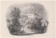 Chateau de Cintra [Material gráfico] / Celestine Brelaz. – Lisboa : Manuel Luís da Costa, 1840. – 1 litografia : papel, p & b ; 23 x 33 cm.