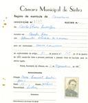 Registo de matricula de carroceiro em nome de Carlos Gomes Rodrigues, morador em Campo Raso, com o nº de inscrição 2133.