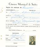 Registo de matricula de carroceiro em nome de Joaquim António Clemente, morador em Fontanelas, com o nº de inscrição 2139.