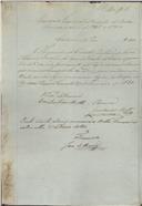 Ordem de cobrança para pagamento de uma licença  passada  a  João de Oliveira Procópio morador  em Queluz de Baixo.