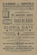 Programa do Baile da Rádio com a participação de Glória Gaye, José António, Ruy Ferrão, Luisa Maria, Maria Doroteia e Drean e José Martinez no dia 14 de agosto de 1947.
