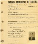 Registo de matricula de cocheiro profissional em nome de José dos Santos Ruas, morador na Baratã, com o nº de inscrição 1031.