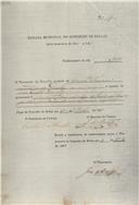 Ordem de cobrança para pagamento de uma licença  passada a José António Ferreira, morador em Queluz.