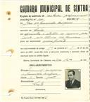 Registo de matricula de cocheiro profissional em nome de José da Conceição Marques, morador em Sintra, com o nº de inscrição 1090.