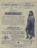Programa do filme "Abandonadas" com a participação de Dolores del Rio, Pedro Armendariz e Guadalupe Sueleon.