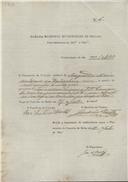Ordem de cobrança para pagamento de uma licença  passada  a Margarida Maria, moradora na  Venda Seca.