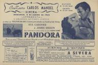 Programa do filme "Pandora" com a participação de Eva Gardner e James Manson entre outros.