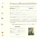 Registo de matricula de cocheiro profissional em nome de José dos Santos Torcato, morador em Galamares, com o nº de inscrição 1212.