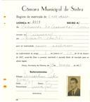 Registo de matricula de carroceiro em nome de [...] da Conceição Tomás, morador em Galamares, com o nº de inscrição 2009.