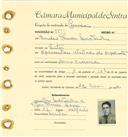Registo de matricula de carroceiro em nome de Emílio Pereira Martinho, morador em Sintra, com o nº de inscrição 1774.