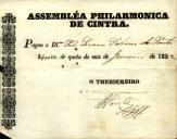Recibos de pagamento das quotas dos sócios da Assembleia Filarmónica de Sintra.