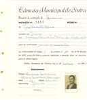 Registo de matricula de carroceiro em nome de José Duarte Dias, morador em Janas, com o nº de inscrição 1653.