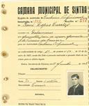 Registo de matricula de cocheiro profissional em nome de Tomé Lopes Carriço, morador em Galamares, com o nº de inscrição 882.