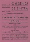 Programa de Chá Dançante com a participação de Ivonne e Farrare o cantor Mário Nicolau no dia 02 de setembro de 1945.