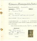 Registo de matricula de carroceiro em nome de Mariano Fontes, morador em Queluz, com o nº de inscrição 1674.