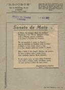 Soneto de Maio, publicado no Jornal "Diário da Manhã", de Lisboa.