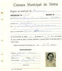 Registo de matricula de carroceiro em nome de Piedade Maria Cosme França Rilhas, moradora no Mucifal, com o nº de inscrição 2179.