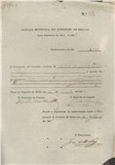 Ordem de cobrança para pagamento de uma licença  passada a António Marcelino, morador em Queluz.