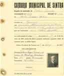 Registo de matricula de cocheiro amador em nome de Carlos Manso Tavares, morador no Recoveiro, com o nº de inscrição 858.