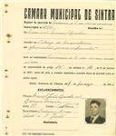 Registo de matricula de carroceiro 2 ou mais animais em nome de Eduardo Manuel Azenha, morador em Cabeço da Moucheira, com o nº de inscrição 1600.