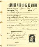 Registo de matricula de cocheiro profissional em nome de Mário Lage, morador em Agualva, com o nº de inscrição 785.