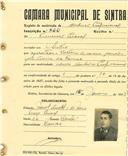 Registo de matricula de cocheiro profissional em nome de Francisco Pascoal, morador em Sintra, com o nº de inscrição 820.