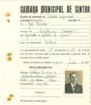Registo de matricula de cocheiro profissional em nome de José Ferreira, morador na Idanha, com o nº de inscrição 1111.