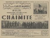 Programa do filme "Chaimite" com a participação de Jorge Brum do Canto.