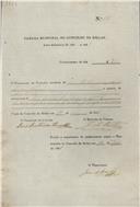 Ordem de cobrança para pagamento de uma licença  passada a José Malaquias, morador em Ferraria.