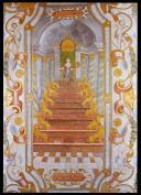 Colégio do Espirito Santo/Pormenor da pintura do tecto da Biblioteca (séc. XVIII) - Alegoria do saber - medalhão central