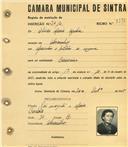 Registo de matricula de carroceiro em nome de Olinda Maria Azenha, moradora em Alvarinhos, com o nº de inscrição 2012.