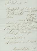 Carta de Manuel do Nascimento feitor das casas do Marquês de Marialva relativa às folhas da despesa do mês de Fevereiro de 1826 das suas Quintas em São Pedro e Portela de Sintra.