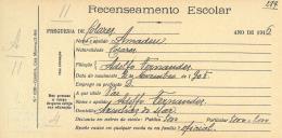 Recenseamento escolar de Amadeu Fernandes, filha de Adolfo Fernandes, morador na Eugaria.