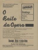 Programa do espetáculo "O baile da opera" com a participação dos atores Hans Moser, Paul Horbiger e Marthe Harell. 